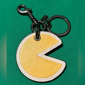 NWOT Coach Limited Edition Leather PAC-Man Bag Charm / Keychain
